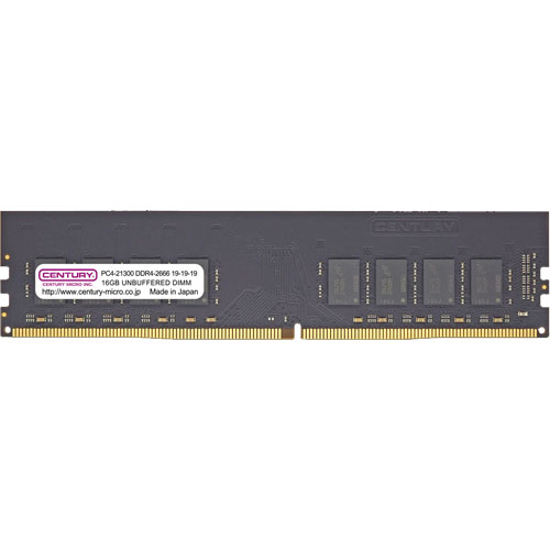 センチュリーマイクロ CB16G-D4U2666 [16GB DDR4-2666 (PC4-21300) Unbuffered DIMM 288pin Dual Rank]
