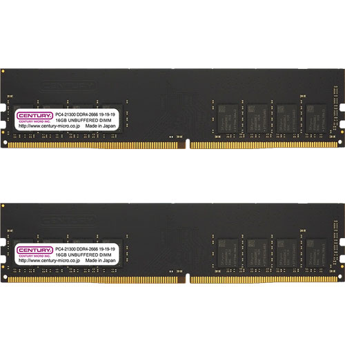 CB16GX2-D4U2666H [32GB kit (16GBx2) DDR4-2666 (PC4-21300) Unbuffered DIMM 288pin 1Rank 2048Mx8]