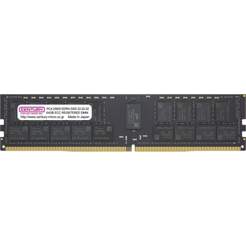 センチュリーマイクロ CB64G-D4RE320042 [64GB DDR4-3200 (PC4-25600) ECC Reg DIMM Dual Rank 4096Mx4]
