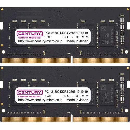 CB8GX2-SOD4U2666H [16GB kit (8GBx2) DDR4-2666 (PC4-21300) Unbuffered SO-DIMM 260pin Single Rank]