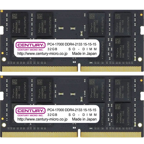 CB32GX2-SOD4U2133 [64GB kit (32GBx2) DDR4-2133 (PC4-17000) Unbuffered SO-DIMM 260pin Dual Rank]