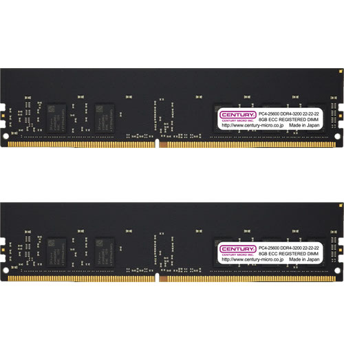センチュリーマイクロ CB8GX2-D4RE320081 [16GB kit (8GBx2) DDR4-3200 (PC4-25600) ECC Reg DIMM Single Rank 1024Mx8]