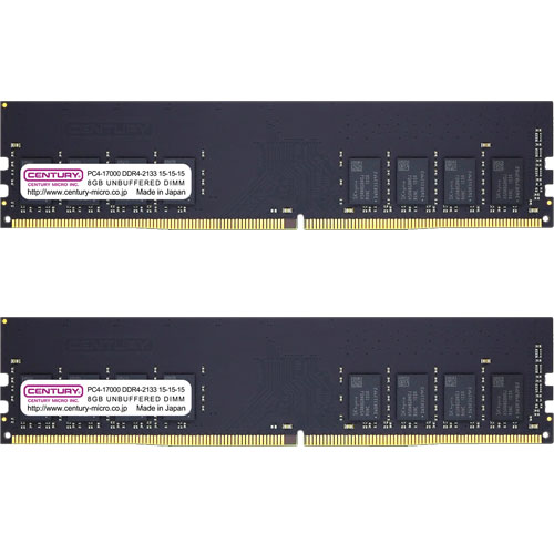 センチュリーマイクロ CB8GX2-D4U2133H [16GB kit (8GBx2) DDR4-2133 (PC4-17000) Unbuffered DIMM 288pin Single Rank]