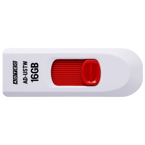 アドテック AD-USTW16G-U2 [16GB USBフラッシュメモリ USTW USB2.0 スライド式 ホワイト ホワイト／レッド]