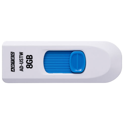 アドテック AD-USTW8G-U2 [8GB USBフラッシュメモリ USTW USB2.0 スライド式 ホワイト ホワイト／ブルー]