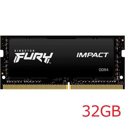 キングストン KF432S20IB/32 [32GB FURY Impact DDR4-3200 (PC4-25600) SODIMM 2Rx8 CL20-22-22 1.2V]