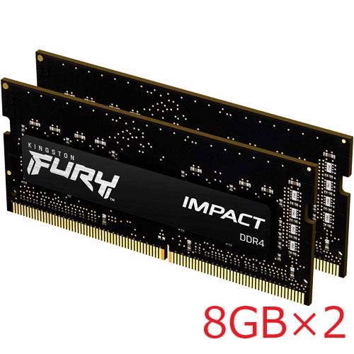 キングストン KF432S20IBK2/16 [16GB kit (8GBx2) FURY Impact DDR4-3200 (PC4-25600) SODIMM 1Rx8 CL20-22-22 1.2V]