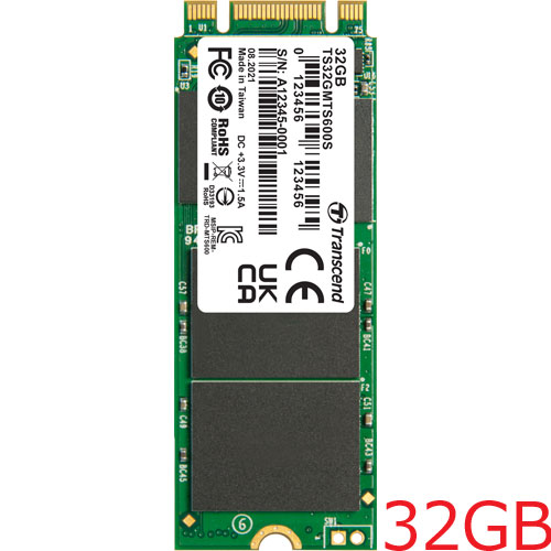 トランセンド TS32GMTS600S [32GB SSD 600S M.2 (2260) SATA-III DRAMキャッシュ MLC 90TBW 3年保証]