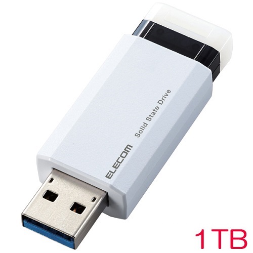 エレコム ESD-EPK1000GWH [外付SSD/ノック式/USB3.2(Gen2)/1TB/ホワイト]