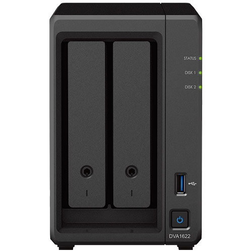 Synology DVA1622 [ディープラーニング NVR 2ベイ 4コアCeleron J4125 6GBメモリ GbEｘ1 HDMI SATA対応]