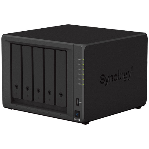 Synology DS1522+ [DiskStation 5ベイ NAS 2コアAMD Ryzen R1600 8GBメモリ GbEｘ4 SATA対応]