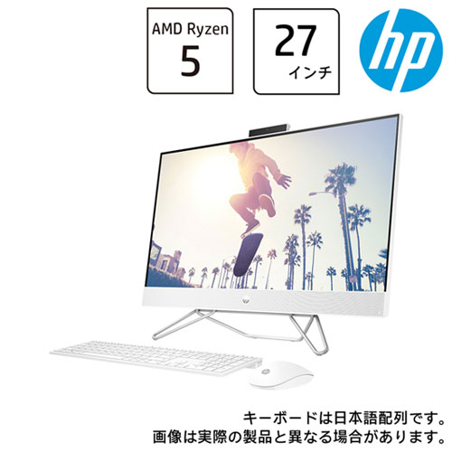 HP 613V6PA-AAAA [HP 27-cb(Ryzen5/8GB/SSD256GB+HDD2TB/Windows11/27IPSタッチ/スターリーホワイト)]