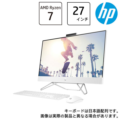 HP 613V7PA-AAAA [HP 27-cb(Ryzen7/16GB/SSD512GB+HDD2TB/Windows11/27IPSタッチ/スターリーホワイト)]