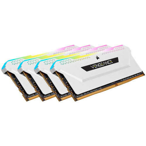 コルセア CMH64GX4M4E3200C16W [VENGEANCE RGB PRO SL DDR4 3200MHz 16GB 4枚組 CL16-20-20-38 1.35V WHITE]