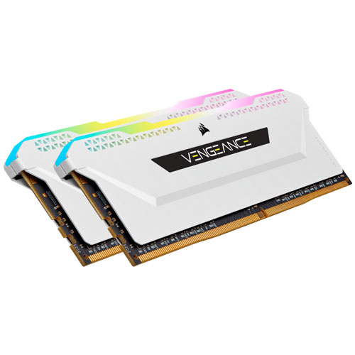 コルセア CMH16GX4M2E3200C16W [VENGEANCE RGB PRO SL DDR4 3200MHz 8GB 2枚組 CL16-20-20-38 1.35V WHITE]