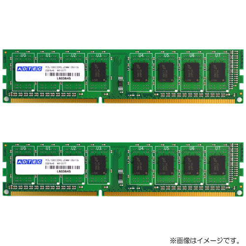 アドテック ADS12800D-LH4GW [4GB×2枚組 DDR3L-1600 (PC3L-12800) Unbuffered DIMM 240pin]