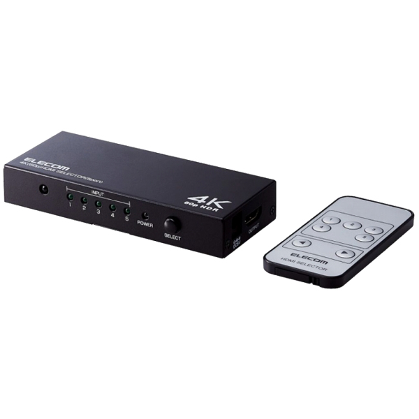 DH-SW4KP51BK [HDMI切替器/4K60P対応/5入力1出力/リモコン付]