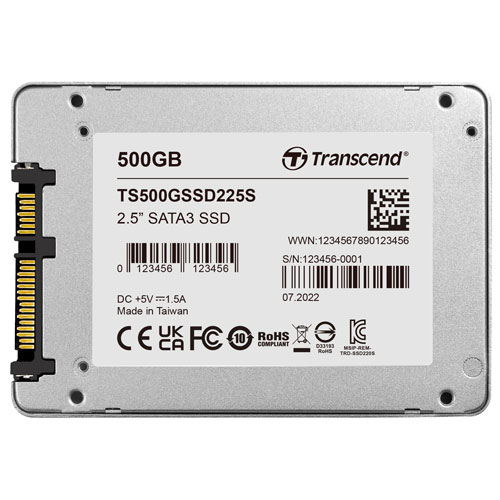 TS500GSSD225S [500GB SSD225S 2.5インチ SATA3 3D TLC 180TBW 3年保証]