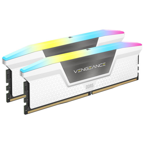 コルセア CMH32GX5M2B5200C40W [VENGEANCE RGB DDR5 5200MHz 16GB 2枚 CL40-40-40-77 1.25V OC PMIC WHITE]