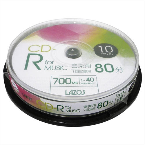 Lazos 400枚セット(10枚X40個) 音楽用CD-R  L-MCD10PX40