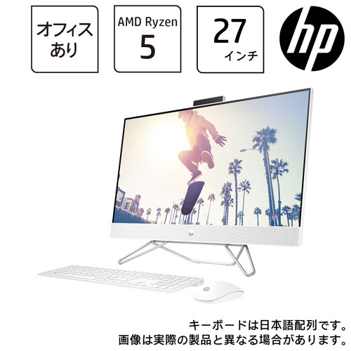 HP 613V6PA-AAAG [HP 27-cb (Ryzen 5 8GB SSD256GB+HDD2TB 27FHDタッチ Win11H H&B2021 スターリーホワイト)]