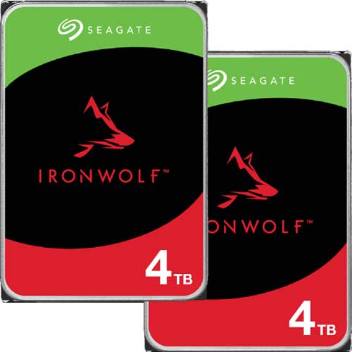 ★お得な2台セット★ST4000VN006 [NAS向けHDD IronWolf（4TB 3.5インチ SATA 6G 5400rpm 256MB CMR）]