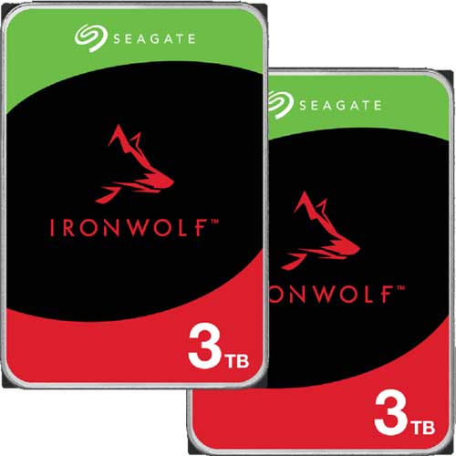 ★お得な2台セット★ST3000VN006 [NAS向けHDD IronWolf（3TB 3.5インチ SATA 6G 5400rpm 256MB CMR）]