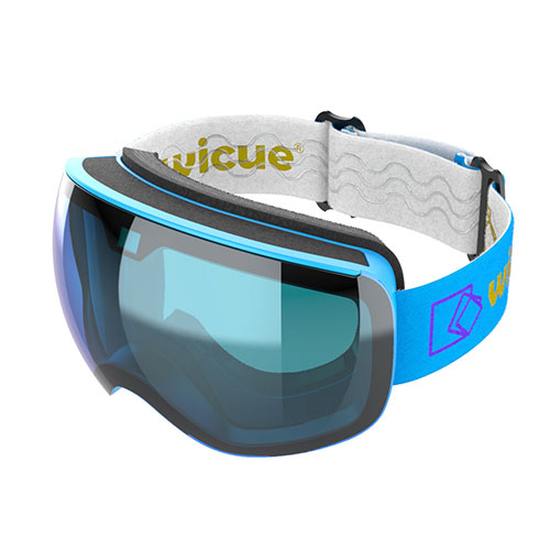 ウィキューダイレクト WiCUE 0.1秒瞬間調光スキーゴーグル スマート液晶 ブルー VR2101-BL