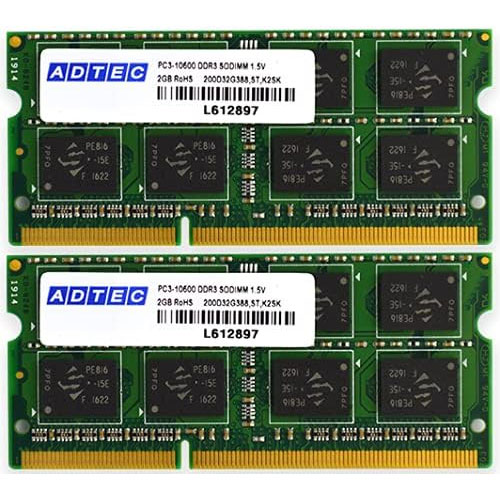 アドテック ADS8500N-2GW [2GB×2枚組 DDR3-1066 (PC3-8500) SO-DIMM 204pin]