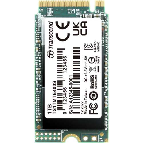 TS1TMTE400S [1TB PCIe SSD 400S M.2(2242) NVMe PCIe Gen3 x4 3D TLC 400TBW 5年保証]