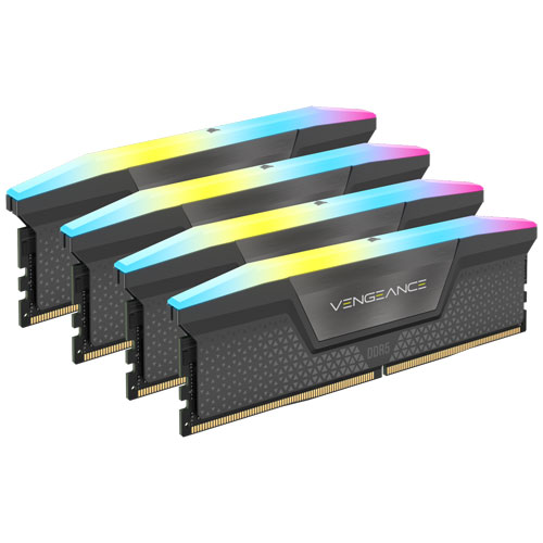 コルセア CMH64GX5M4B5600Z36 [VENGEANCE RGB DDR5 PC5-44800 (5600MHz) 16GB 4枚組 CL36-36-36-76 1.25V For AMD]
