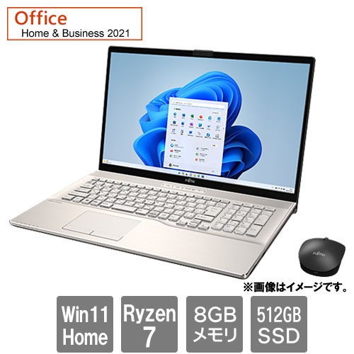 富士通 FMVN77H1G [★LIFEBOOK NH77/H1 (Ryzen7 8GB SSD512GB 17.3 SM Win11Home HB2021 シャンパンゴールド)]