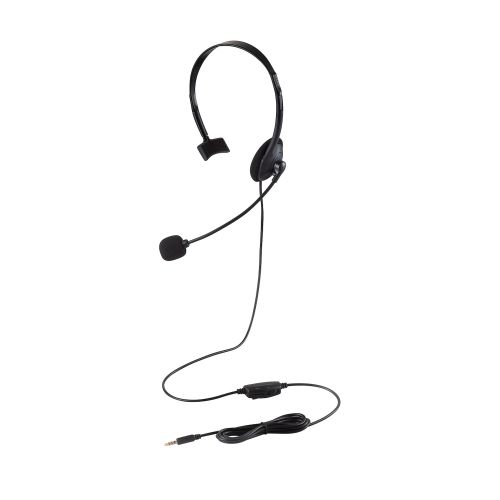 エレコム HS-HP01MTBK [有線ヘッドセット/片耳オーバーヘッド/小型/4極/1.8m/ブラック]