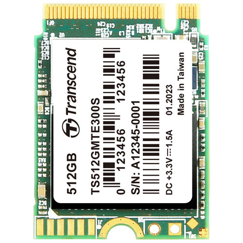 トランセンド TS512GMTE300S [512GB M.2 PCIe SSD 300S NVMe Gen3 x4 Type 2230 M Key 3D TLC NAND 200TBW 5年保証]