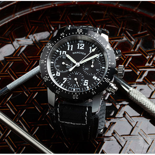 ワンチャー 軍用 機械式クロノグラフ AeroNacht WT-MA-AEN メンズ 腕時計 [▲][AS] ワンチャー 軍用 機械式クロノグラフ AeroNacht WT-MA-AEN