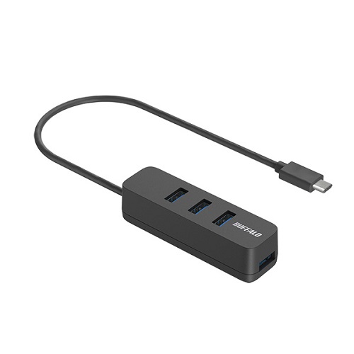 バッファロー（サプライ） BSH4U320C1BK [USB-C 3.2Gen1バスパワー上挿しハブ 磁石 ブラック]