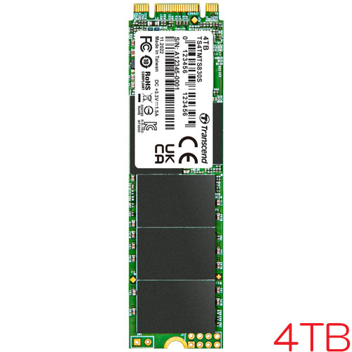 トランセンド TS4TMTS830S [4TB M.2 SSD 830S SATA-III Type 2280 B+M Key DRAMキャッシュ 3D TLC NAND 2240TBW 5年保証]