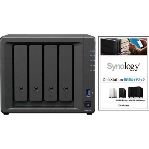 Synology DS423+/G [★ガイドブック付き★ DiskStation 4ベイ NAS 4コア Celeron J4125 2GBメモリ GbEｘ2 SATA対応]