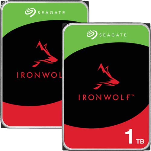 ★お得な2台セット★ST1000VN008 [NAS向けHDD IronWolf（1TB 3.5インチ SATA 6G 5400rpm 256MB CMR）]