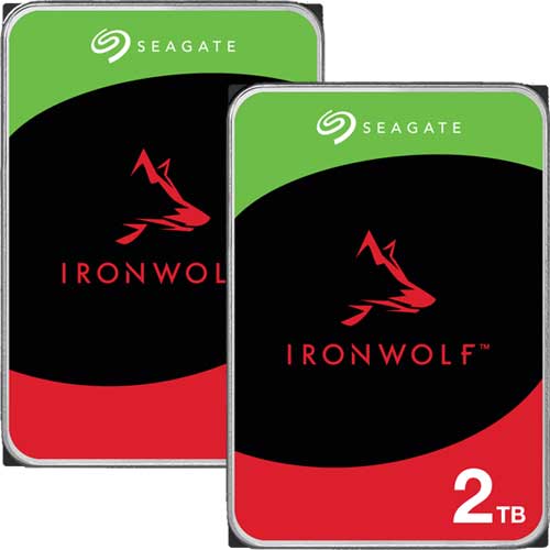 ★お得な2台セット★ST2000VN003 [NAS向けHDD IronWolf（2TB 3.5インチ SATA 6G 5400rpm 256MB CMR）]