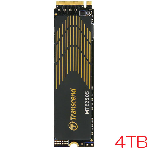 トランセンド TS4TMTE250S [4TB PCIe SSD 250S M.2(2280) NVMe PCIe Gen4 x4 DRAMキャッシュ 3D TLC 3120TBW 5年保証]