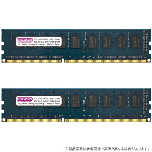 センチュリーマイクロ CK4GX2-D3LUE1866H [8GB kit (4GBx2) DDR3L-1866 (PC3L-14900) ECC Unbuffered DIMM 240pin 1.35V 1 Rank]