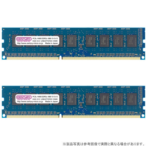 センチュリーマイクロ CK8GX2-D3LUE1866 [16GB kit (8GBx2) DDR3L-1866 (PC3L-14900) Unbuffered DIMM 240pin 1.35V Dual Rank]