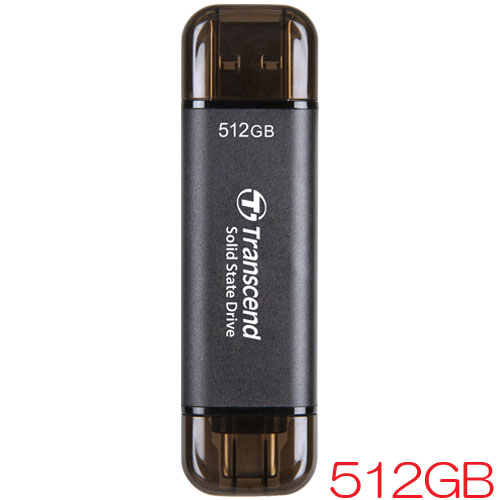 トランセンド TS512GESD310C [512GB スティック型SSD ESD310 USB 3.2 Gen 2 Type-A/Type-C USB OTG対応 5年保証]