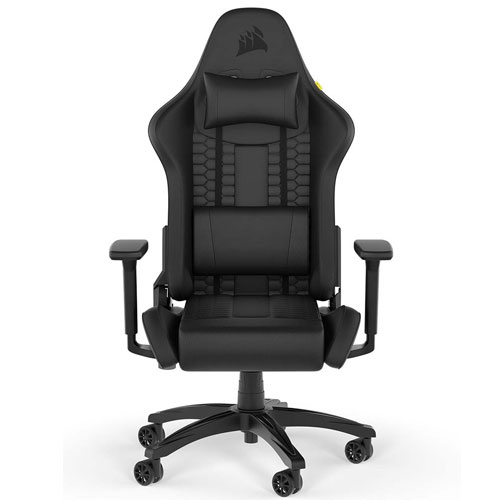 コルセア CF-9010050-WW [TC100 RELAXED Gaming Chair - Leatherette Black/Black]