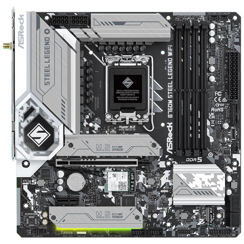 ASRock B760M Steel Legend WiFi [マザーボード Intel B760/LGA1700/DDR5/2.5GbE/Wi-Fi 6E/Micro ATX]