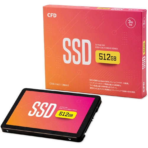 CSSD-S6L512MGAX [CFD MGAXシリーズ SATA接続 2.5型 SSD 512GB 3年保証]