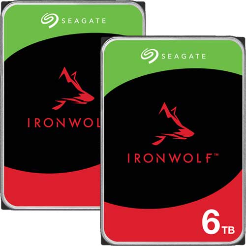 ★お得な2台セット★ST6000VN006 [NAS向けHDD IronWolf（6TB 3.5インチ SATA 6G 5400rpm 256MB CMR）]