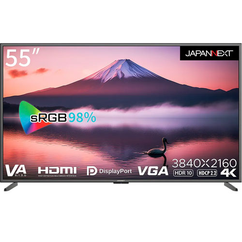 JN-V5500UHDR-N [4K 55インチ液晶ディスプレイ VAパネル 非光沢 DP/HDMI/VGA PCモニター]