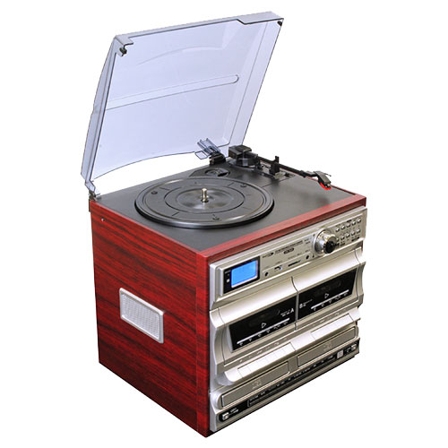 クマザキエイム CRC-1022 [CD録音が出来るレコードプレーヤー レコード/CD/カセットテープ/ラジオ/SDカード/USBメモリ]